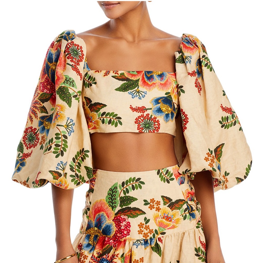NWT FARM Rio Delicate Garden Crop Top